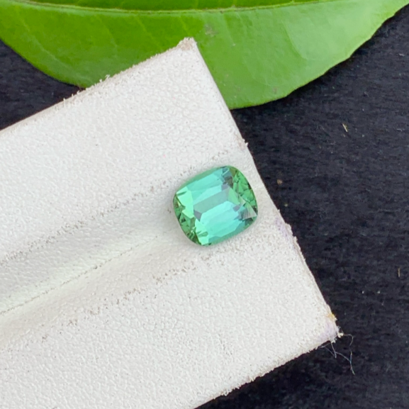 Bluish Green Tourmaline Gemstone For Sale , Cushion Cut Blue Green Tourmaline , 08| 6.5| 05 MM