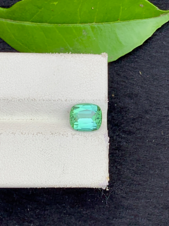 Bluish Green Tourmaline Gemstone For Sale , Cushion Cut Blue Green Tourmaline , 08| 6.5| 05 MM