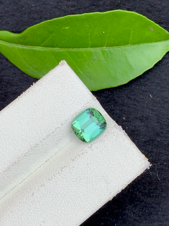 Bluish Green Tourmaline Gemstone For Sale , Cushion Cut Blue Green Tourmaline , 08| 6.5| 05 MM