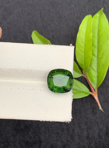 Natural Bottle Green colour Tourmaline, Flawless 5.90 CTS Cut Tourmaline, Custom Cushion Cut, Origin Afghanistan