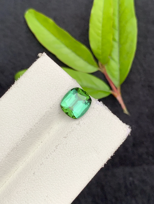 Bluish Green Tourmaline Gemstone For Sale , Cushion Cut Blue Green Tourmaline , 08| 07| 05 MM