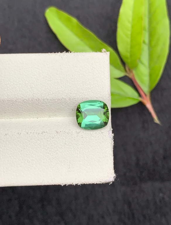 Bluish Green Tourmaline Gemstone For Sale , Cushion Cut Blue Green Tourmaline , 08| 07| 05 MM