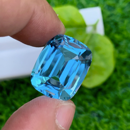 Blue Topaz Stone For Jewelry, Swiss Topaz Gemstone, Vintage Topaz Ring Stone, Blue Topaz Necklace Stone, Men Topaz Ring, 23.40 CT