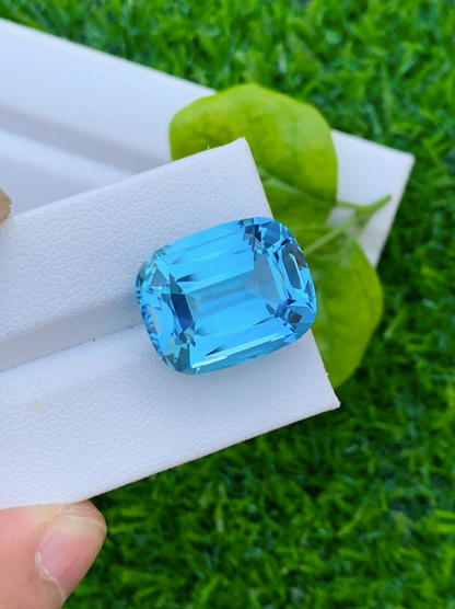 Blue Topaz Stone For Jewelry, Swiss Topaz Gemstone, Vintage Topaz Ring Stone, Blue Topaz Necklace Stone, Men Topaz Ring, 23.40 CT