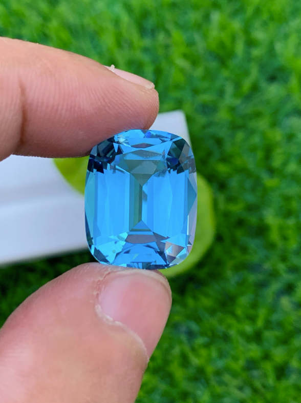 Blue Topaz Stone For Jewelry, Swiss Topaz Gemstone, Vintage Topaz Ring Stone, Blue Topaz Necklace Stone, Men Topaz Ring, 23.40 CT