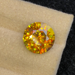 Natural sphene gemstone, round sphene cut stone, faceted sphene loose gemstone, Fire Sphene, Titanite Sphene Gemstone, ring stone, 3.50 CT