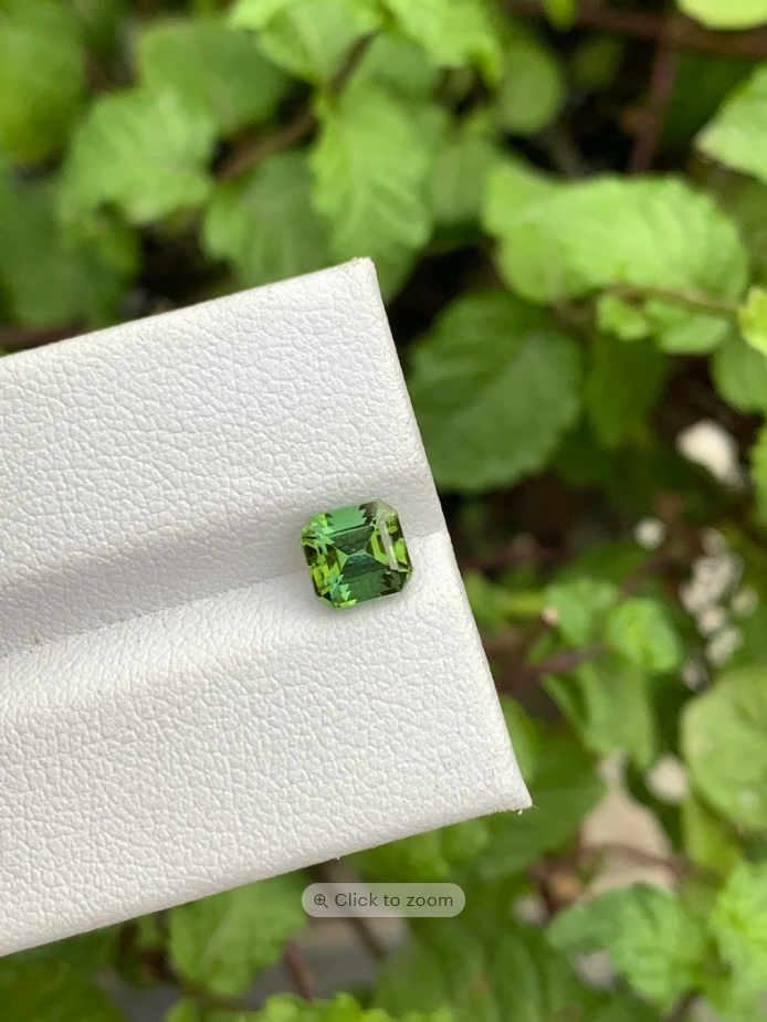 1.20ct Blue-Green Jaba Tourmaline – Natural Asscher Cut from Afghanistan (Free FedEx Express)