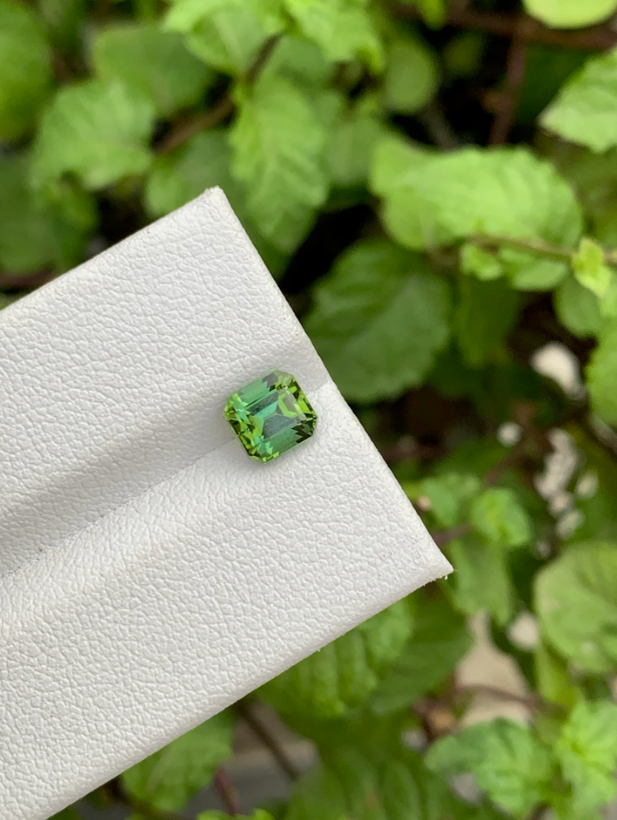 1.20ct Blue-Green Jaba Tourmaline – Natural Asscher Cut from Afghanistan (Free FedEx Express)