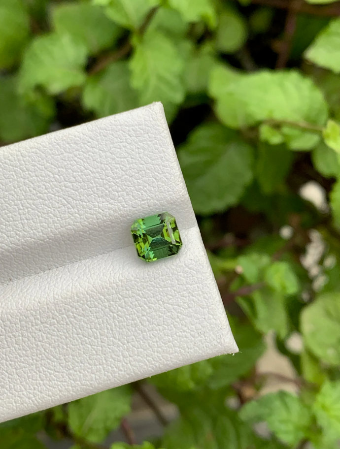 1.20ct Blue-Green Jaba Tourmaline – Natural Asscher Cut from Afghanistan (Free FedEx Express)