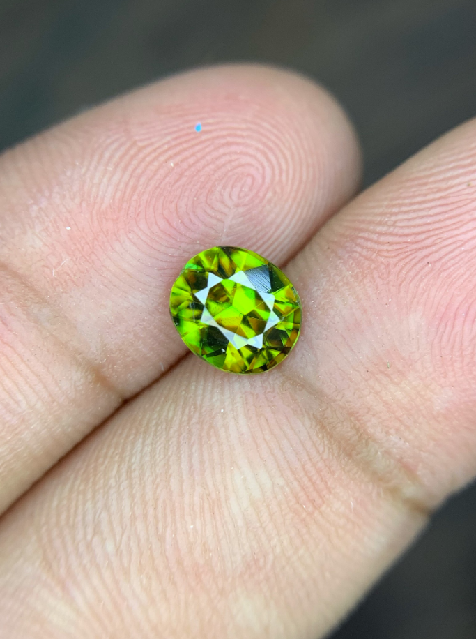 1.15ct Fire Sphene – AAA Grade Oval Cut Titanite Gemstone from Skardu, Pakistan