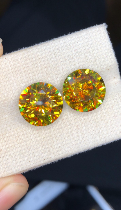 Full Fire Sphene Loose Gemstone pair