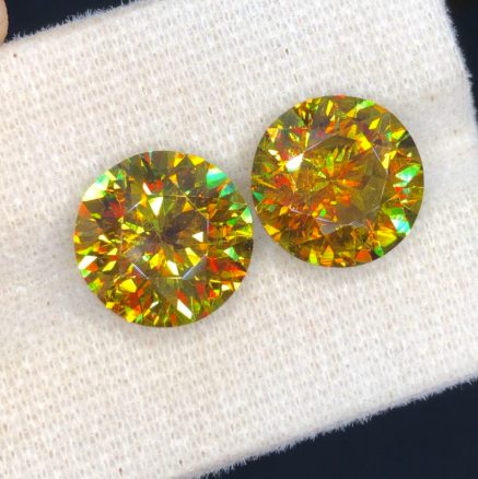 Full Fire Sphene Loose Gemstone pair