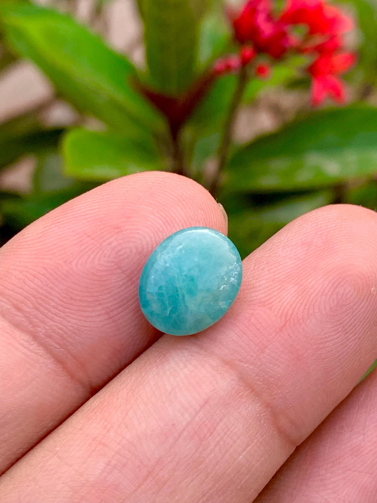 Grandidierite Gemstone Cabochon: Bluish Green, Rare Madagascar Stone, 5.25 Carats