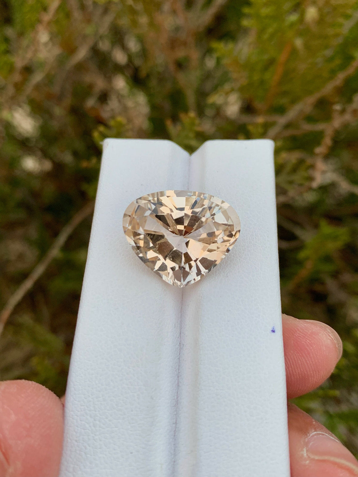 22.20 CT Unheated Imperial Topaz Gemstone: Fancy Trillion Cut