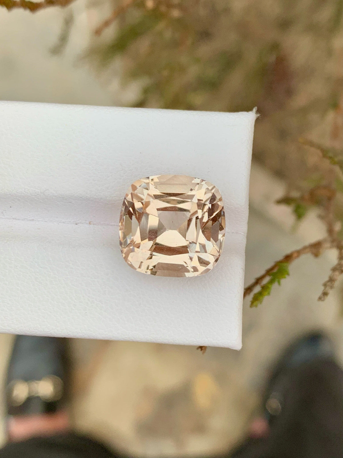 Unheated Imperial Topaz Gemstone: 17.25 CT Natural Yellow Cushion Cut Stone