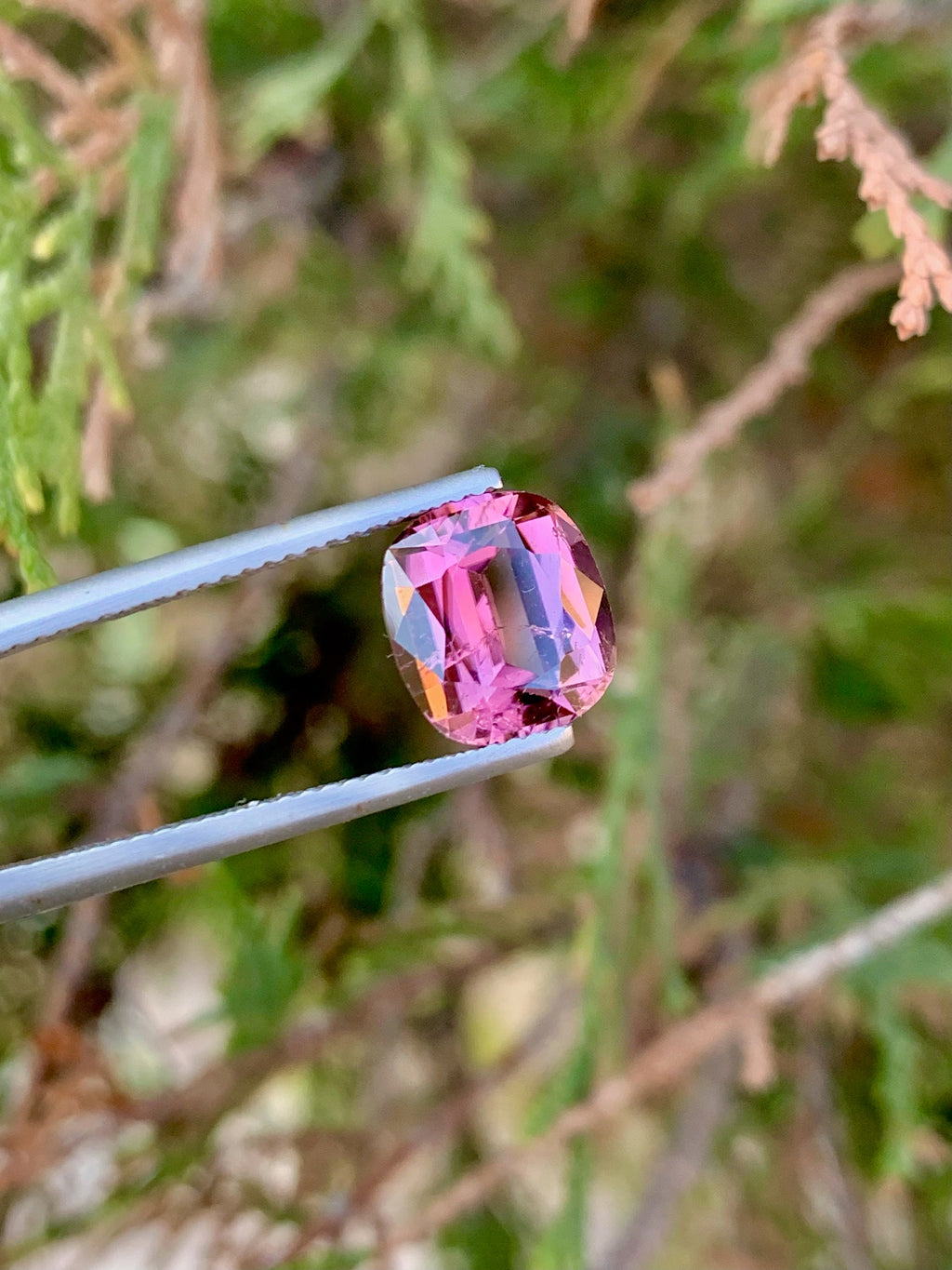 Faceted Pink Tourmaline Gemstone: Loose Cushion Cut, 3.30 CT