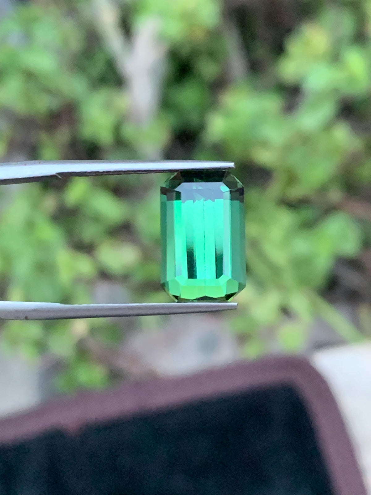 Emerald Cut Bluish Green Tourmaline Gemstone: Natural Elbaite Stone, 5.90 CT