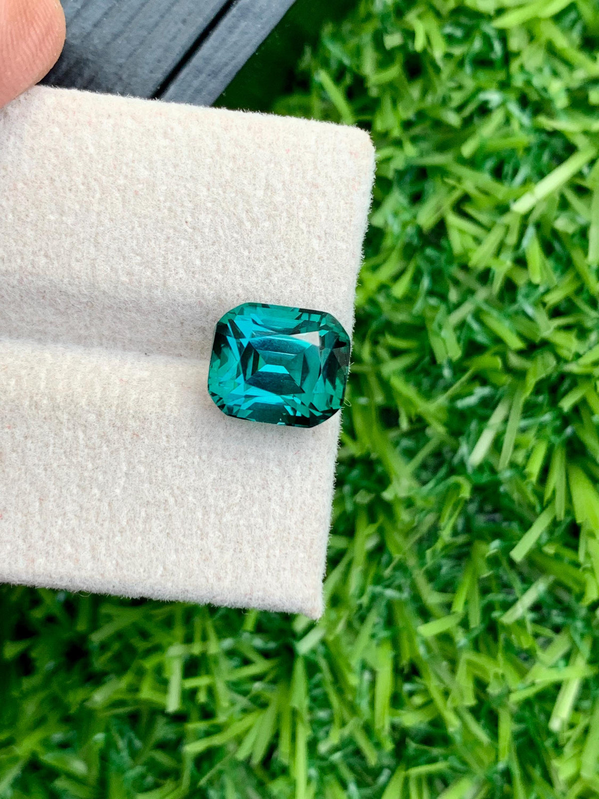 3.75 CT Lagoon Tourmaline Gemstone: Cushion Cut, VVS Clarity