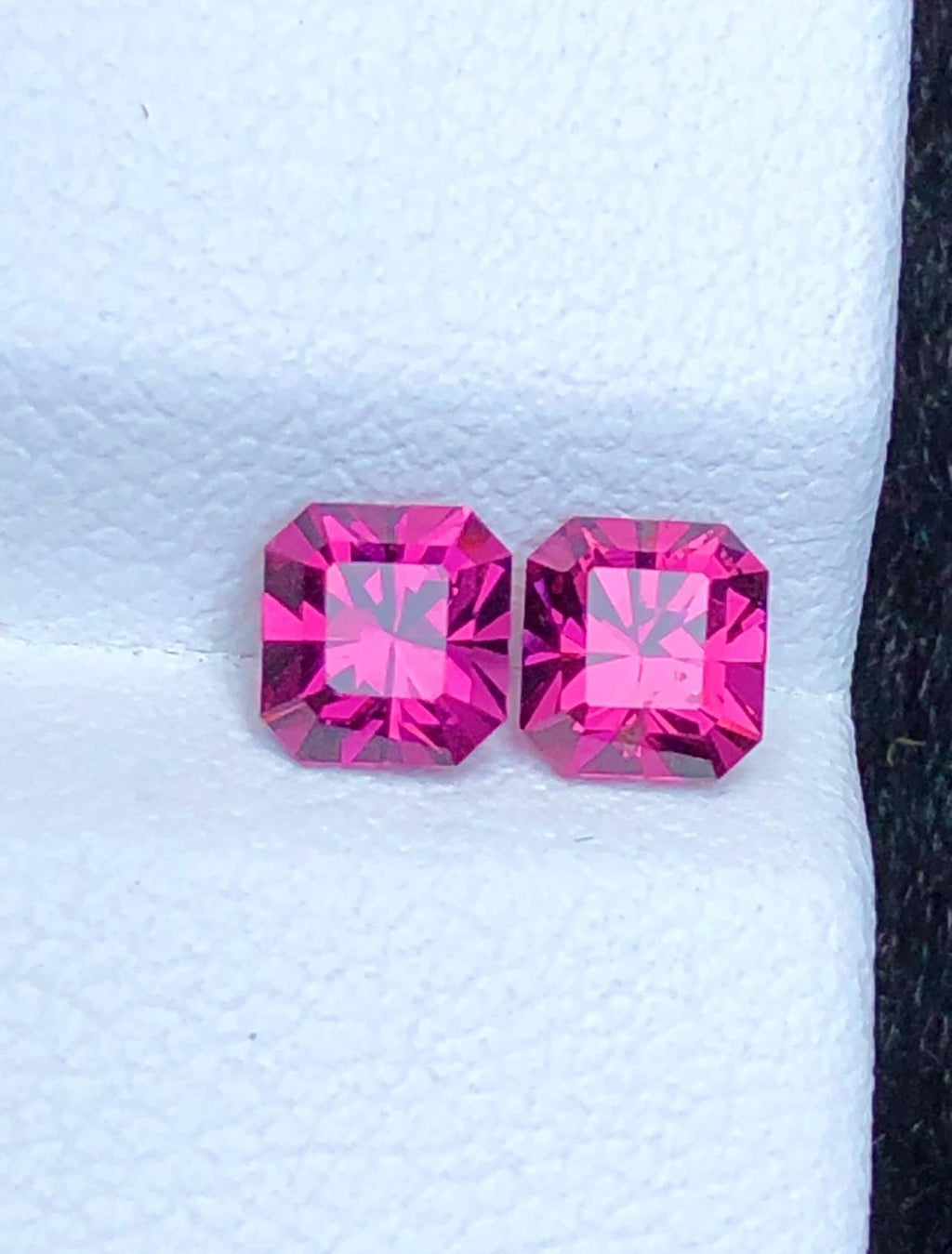 Malaya Garnet 1.30ct Pair Octagonal Radiant Cut Purple Pink Precision Matched Loose Gemstones