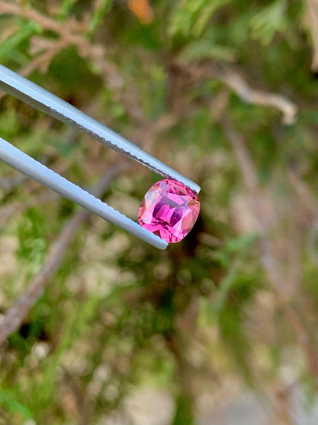 Pink Tourmaline Stone: 1.75 CT Faceted Cushion Cut Gemstone from Afghanistan