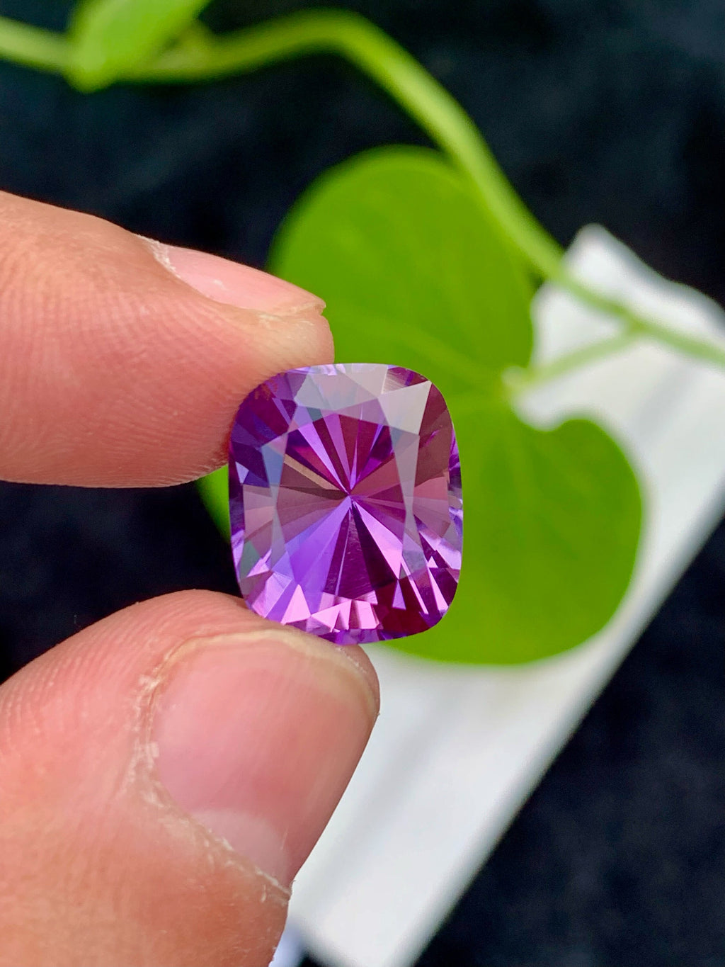 Cushion Cut Amethyst Gemstone: 9.05 CTS Royal Purple Quartz
