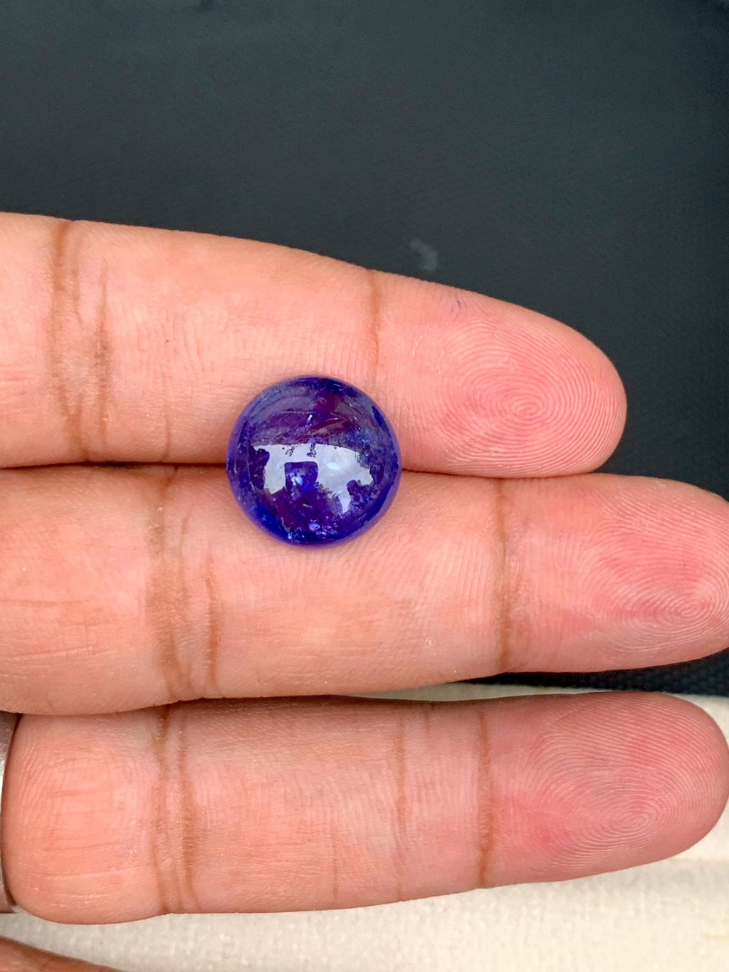 AAA Tanzanite Cabochon: Deep Blue-Violet Gemstone, December Birthstone (9.8 Carat)