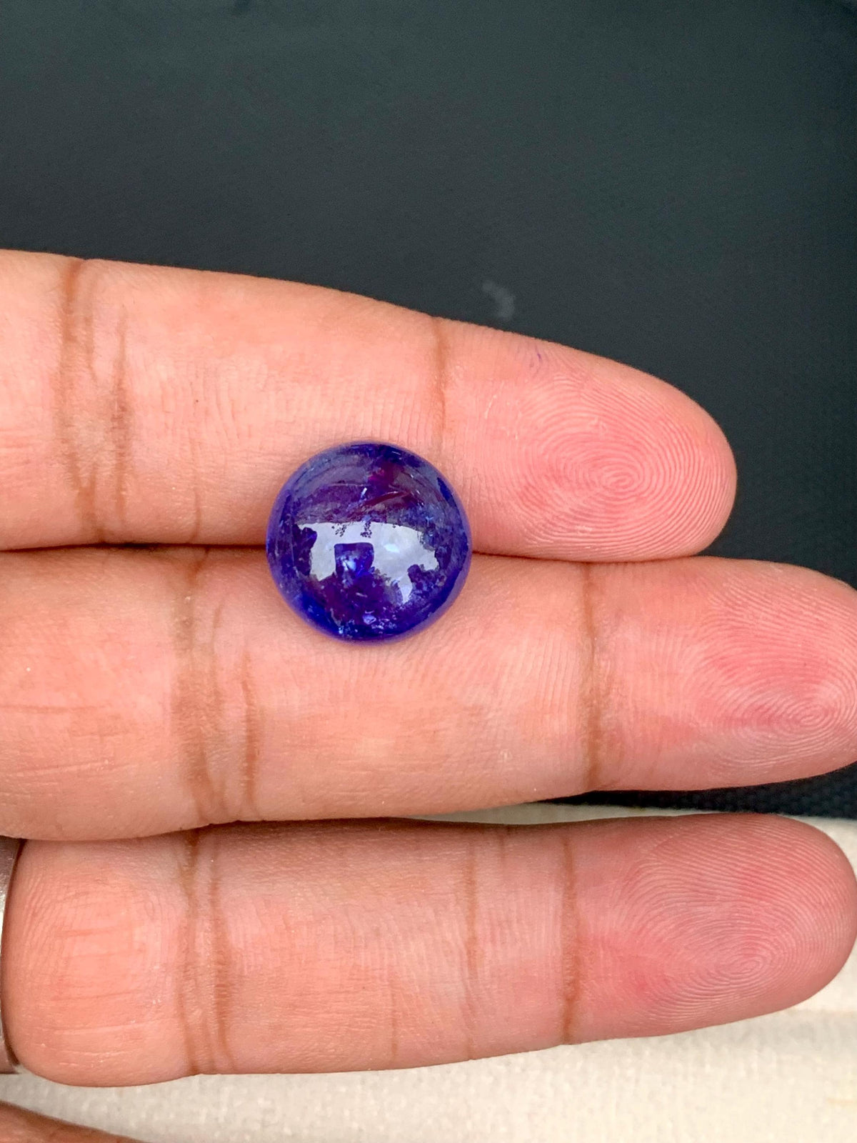 AAA Tanzanite Cabochon: Deep Blue-Violet Gemstone, December Birthstone (9.8 Carat)