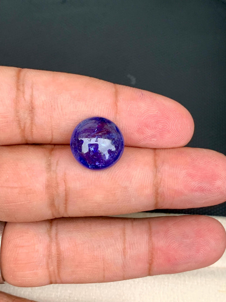 AAA Tanzanite Cabochon: Deep Blue-Violet Gemstone, December Birthstone (9.8 Carat)