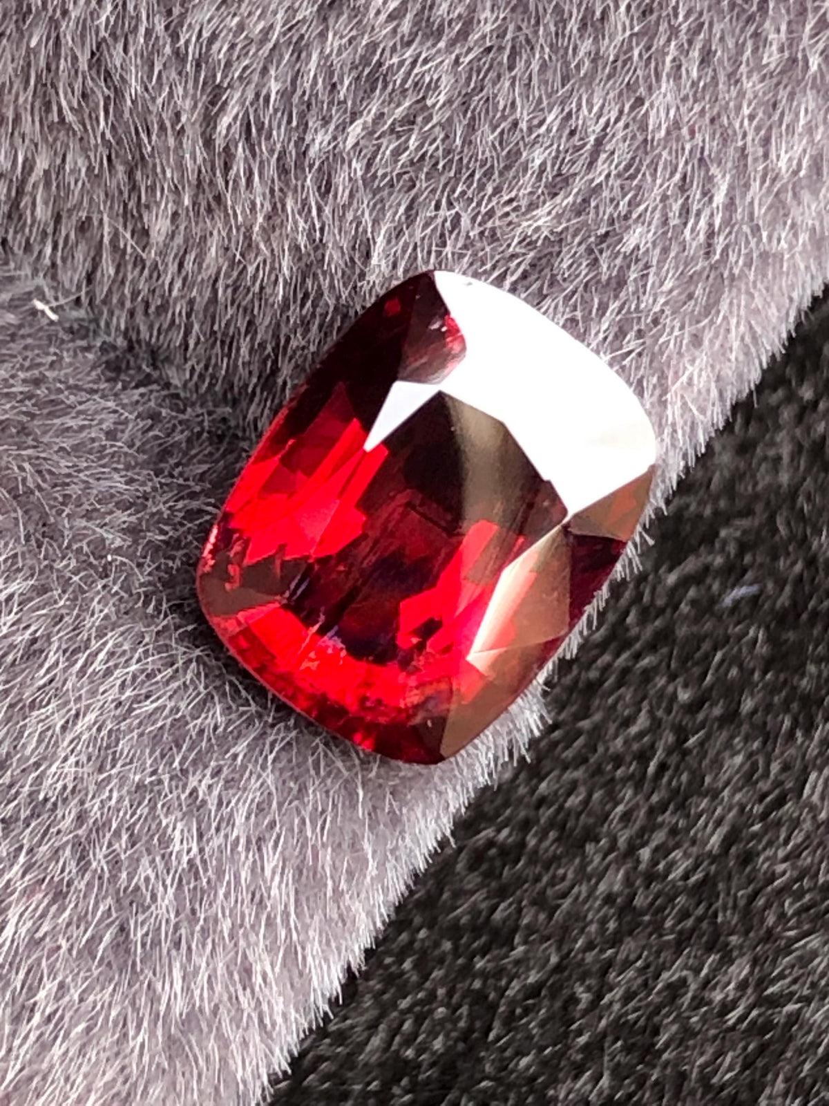 Vivid Red Spinel 3.17 ct  Radiant Cushion Cut - Burma Gemstone Loose Stone