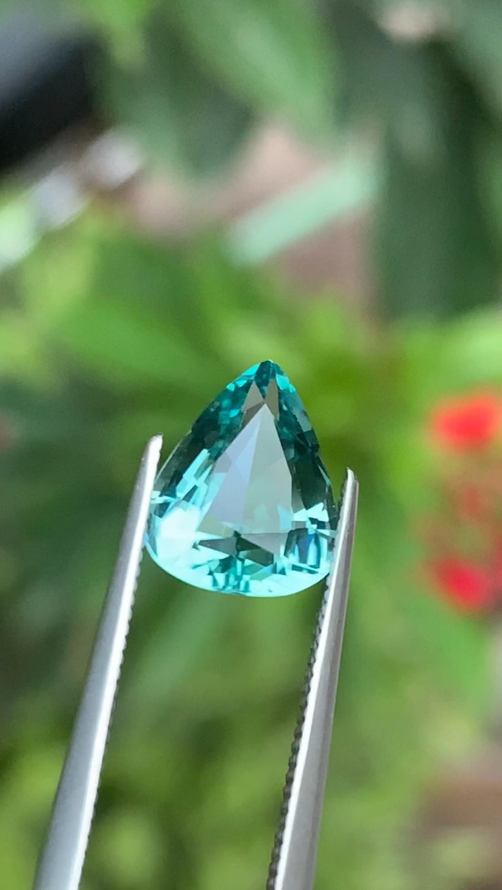 Natural 2.50 Carat Pear Cut Lagoon Tourmaline Gemstone from Afghanistan