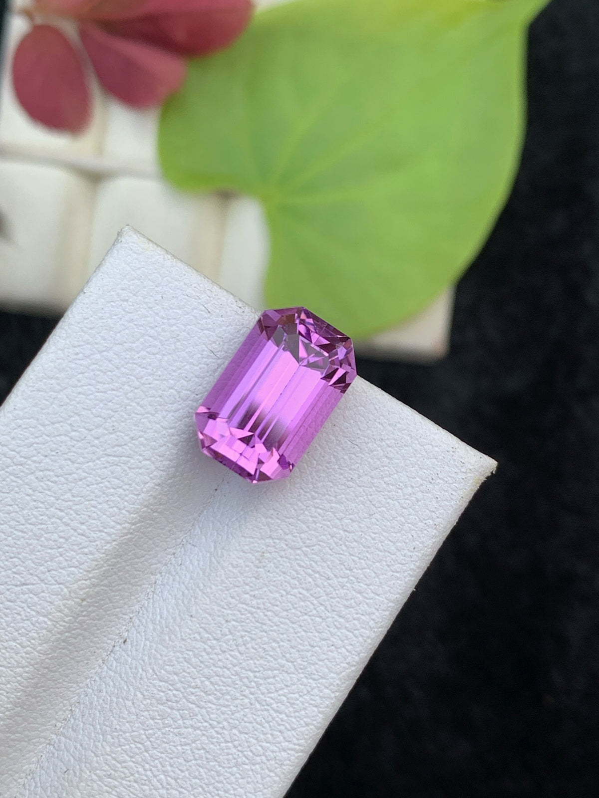 Deep Pink Kunzite Gemstone: 7.80 CT Emerald Cut Spodumene Stone