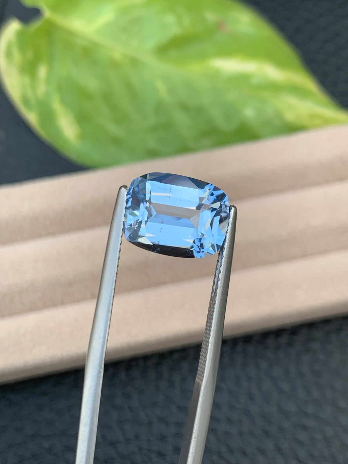 Santa Maria Aquamarine Gemstone: 4.80 CT Deep Blue Cushion Cut