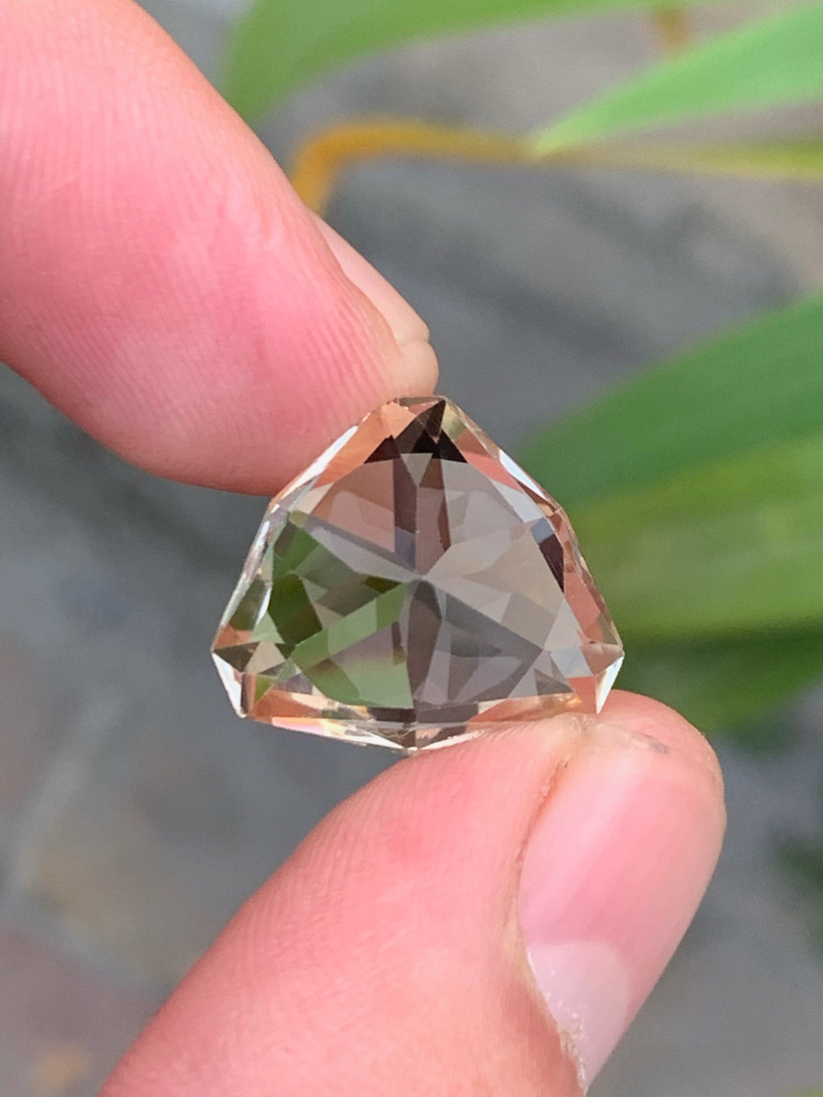 Faceted Yellow Topaz Gemstone: 22.35 CT Triangular Cut, November Birthstone
