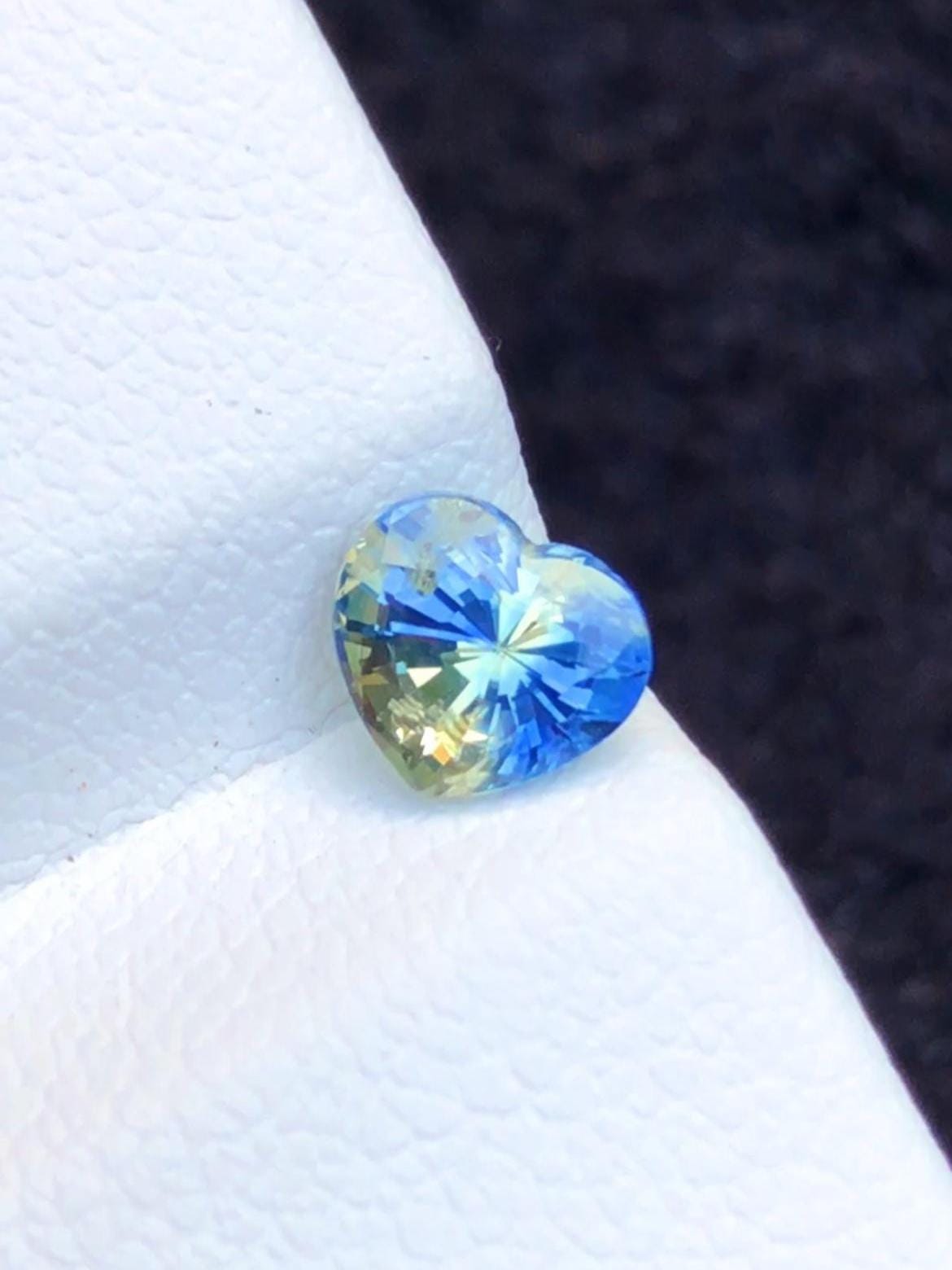 Parti Sapphire 1.02 Ct Heart Cut Madagascar Certified Bi-Color