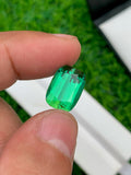 AAA Bluish Green Tourmaline Gemstone: Flawless Cushion Cut, 8.85 CT