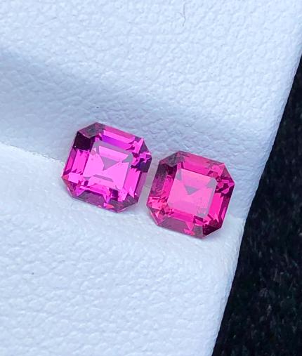 Malaya Garnet Pair 1.25 ct Asscher Cut – Vibrant Peach-Pink Color