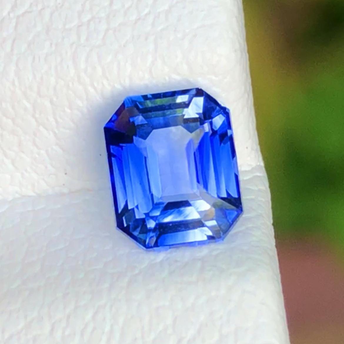 Royal Blue Sapphire 1.21ct Emerald Cut Gemstone – Madagascar