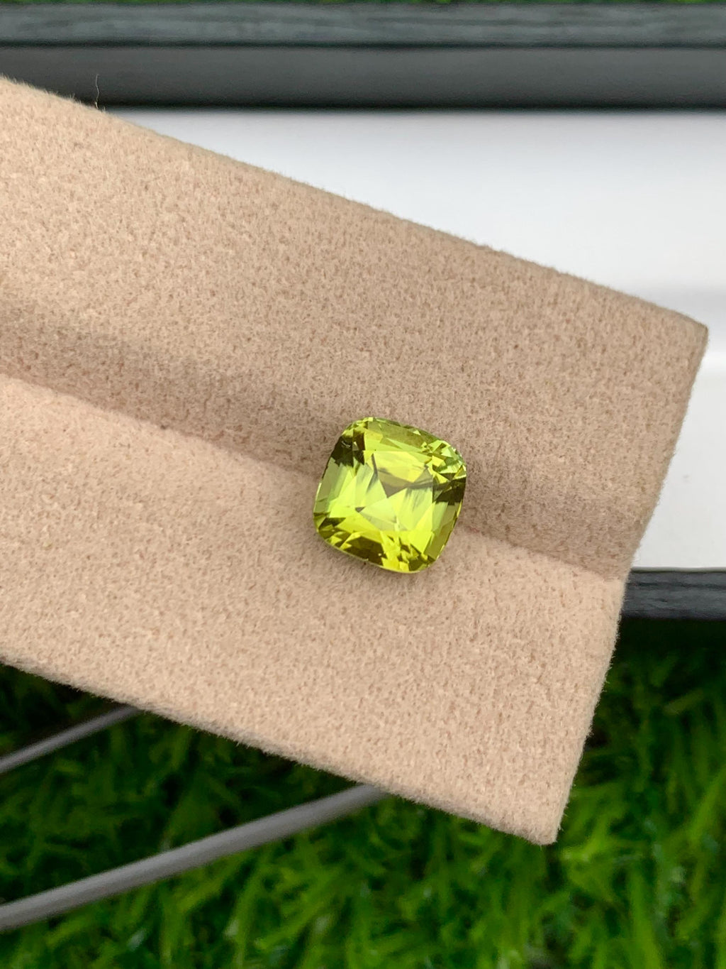Lime Green Tourmaline Stone: 3.15 CT Cushion Cut Gemstone