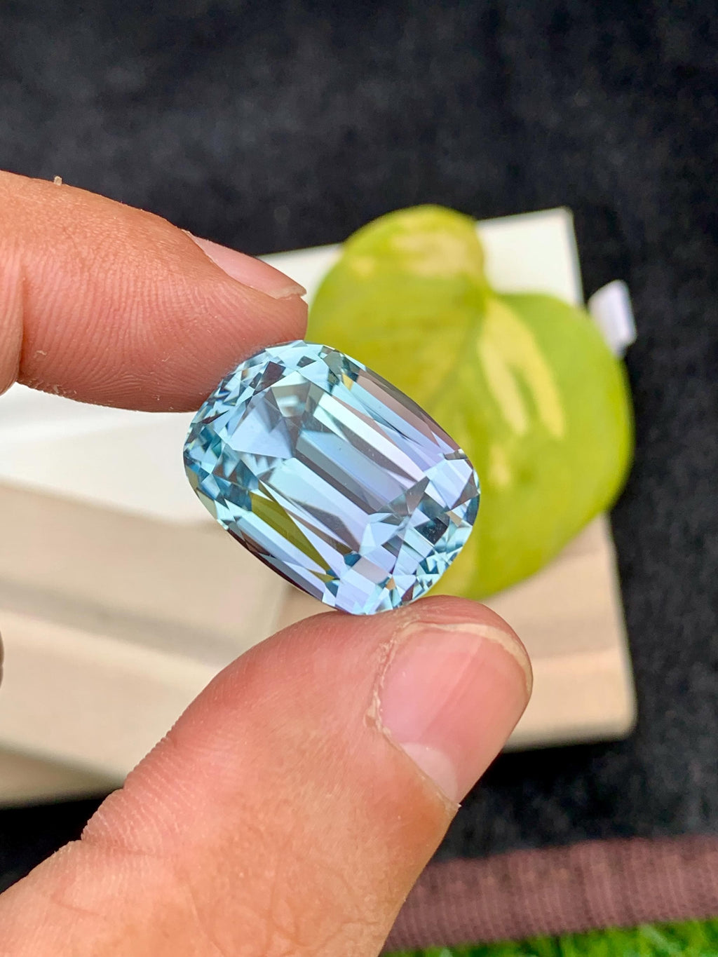 Aqua Kunzite Gemstone: 38.50 CT Cushion Cut, VVS Clarity