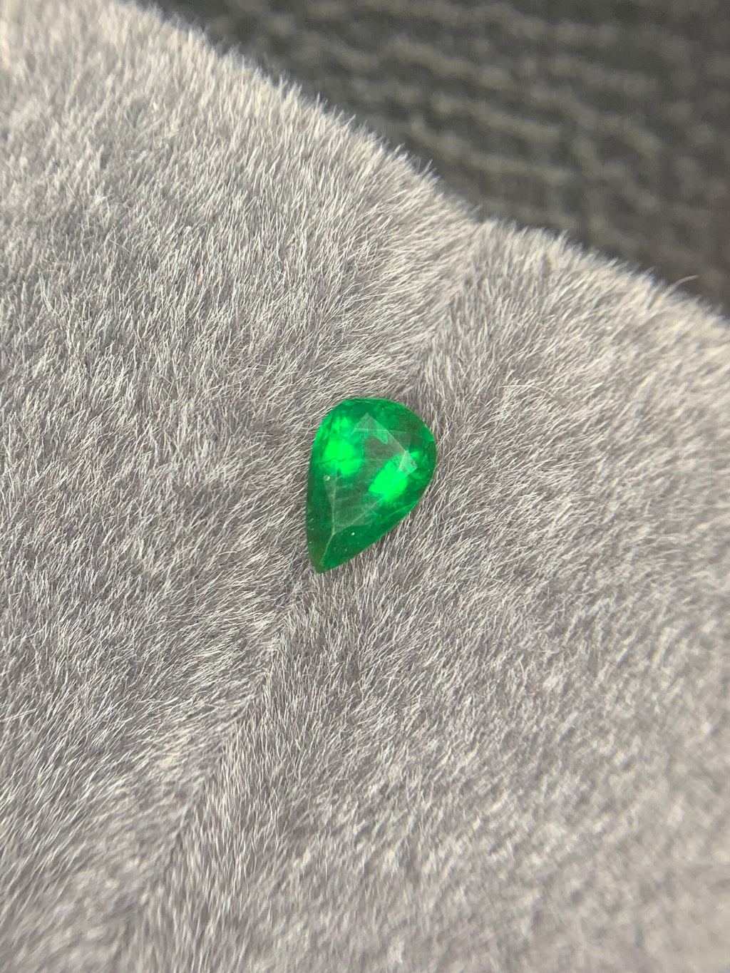 Zambia Emerald Gemstone: 1.57 CT Pear Cut, Vivid Green
