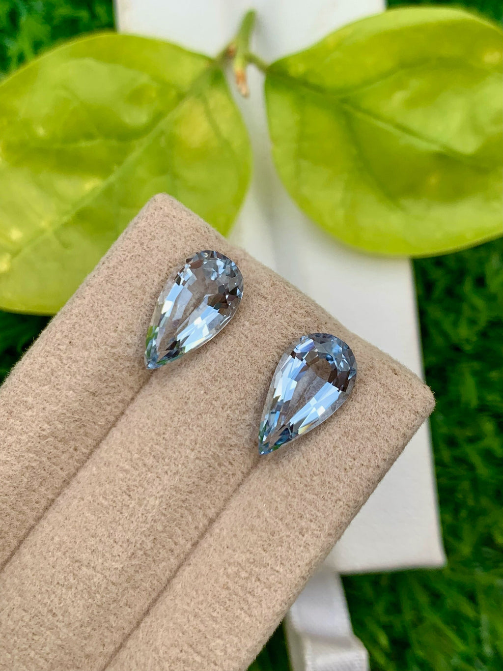Santa Maria Blue Aquamarine Gemstone Pair: Pear Cut, March Birthstone, 4.20 CT