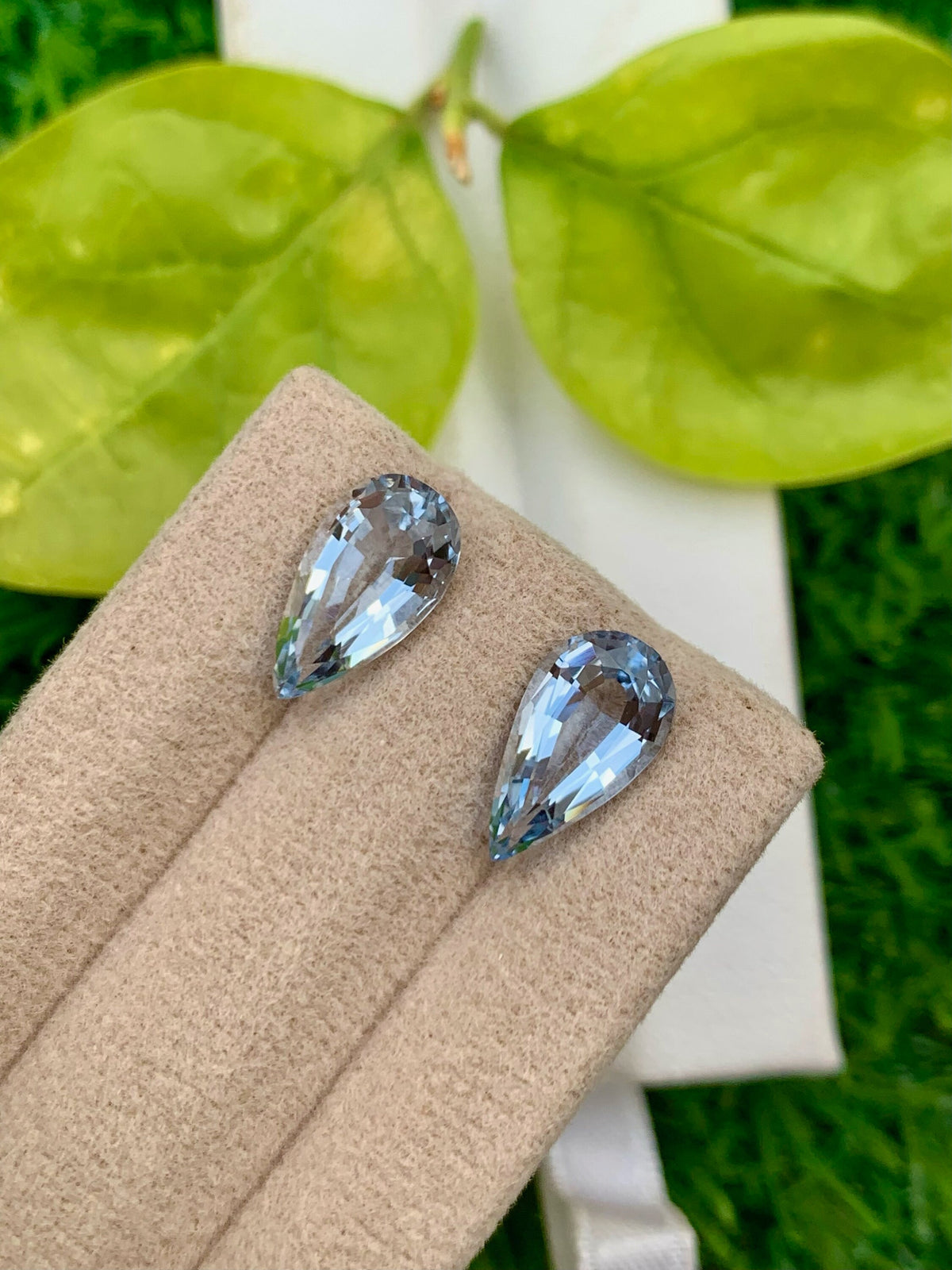 Santa Maria Blue Aquamarine Gemstone Pair: Pear Cut, March Birthstone, 4.20 CT
