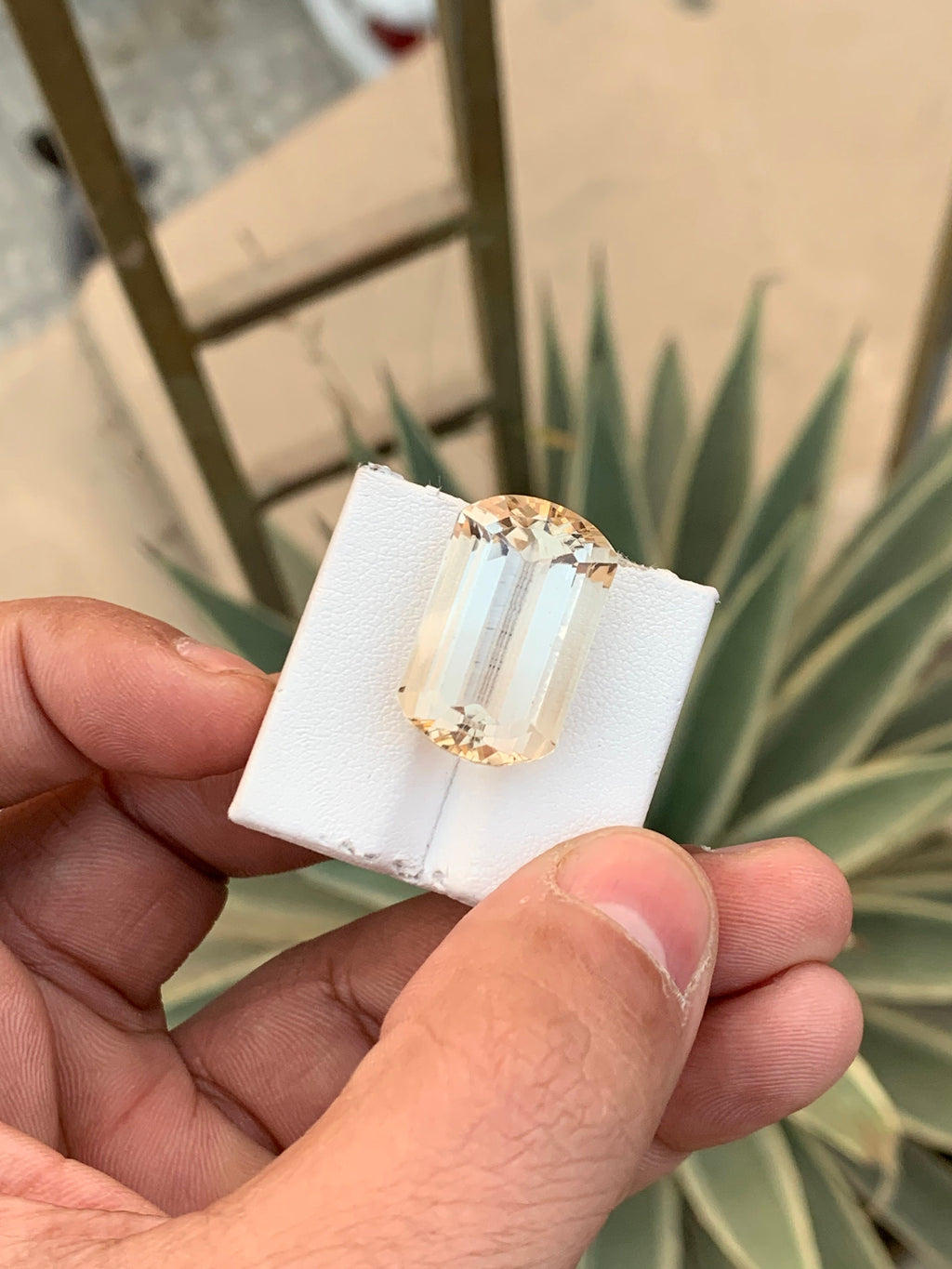 29.80 CT Emerald Cut Yellowish Orange Topaz Loose Gemstone