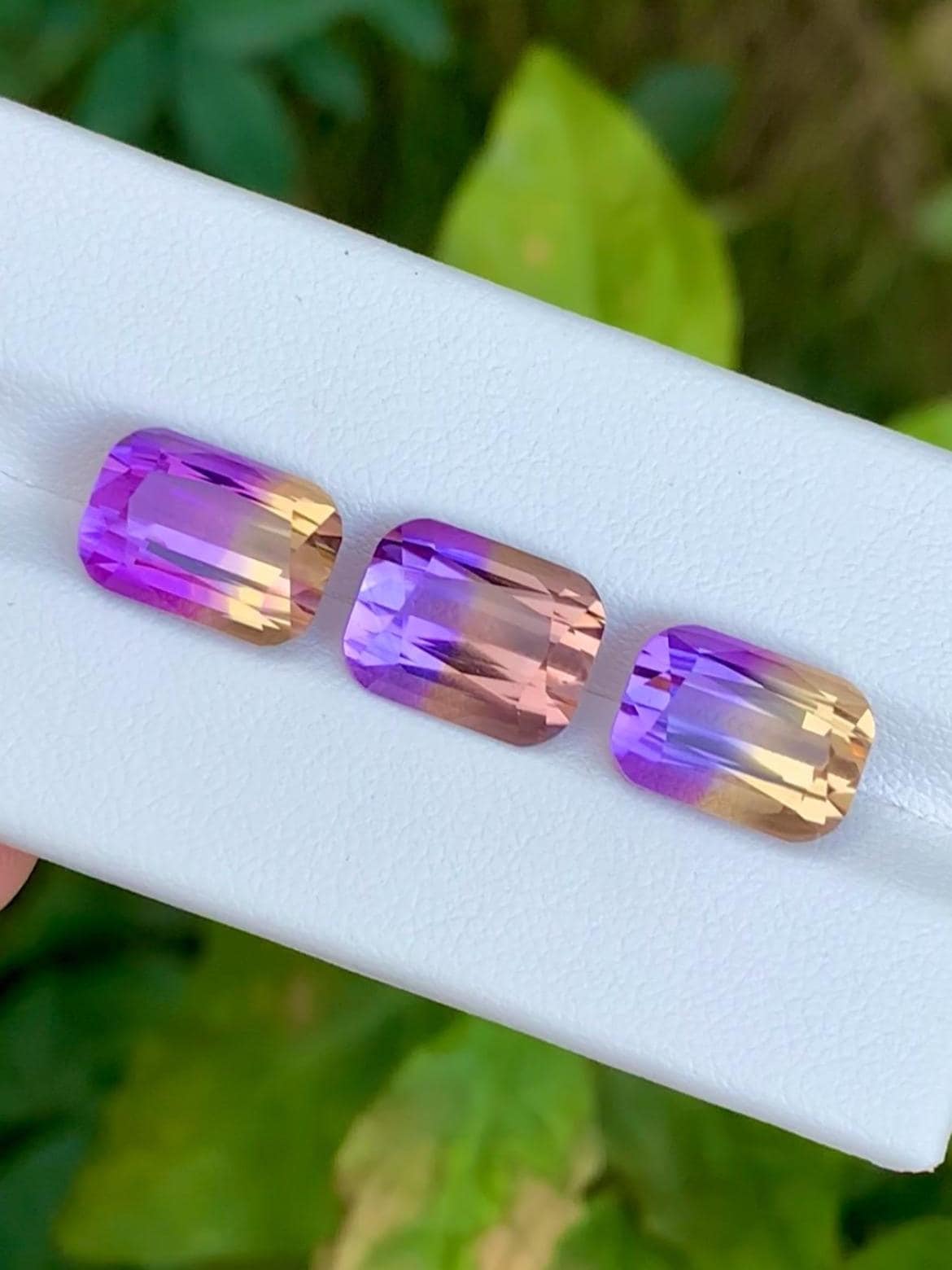 Ametrine 14.00ct Set • Cushion Cut Pair & Center Stone • Brazil