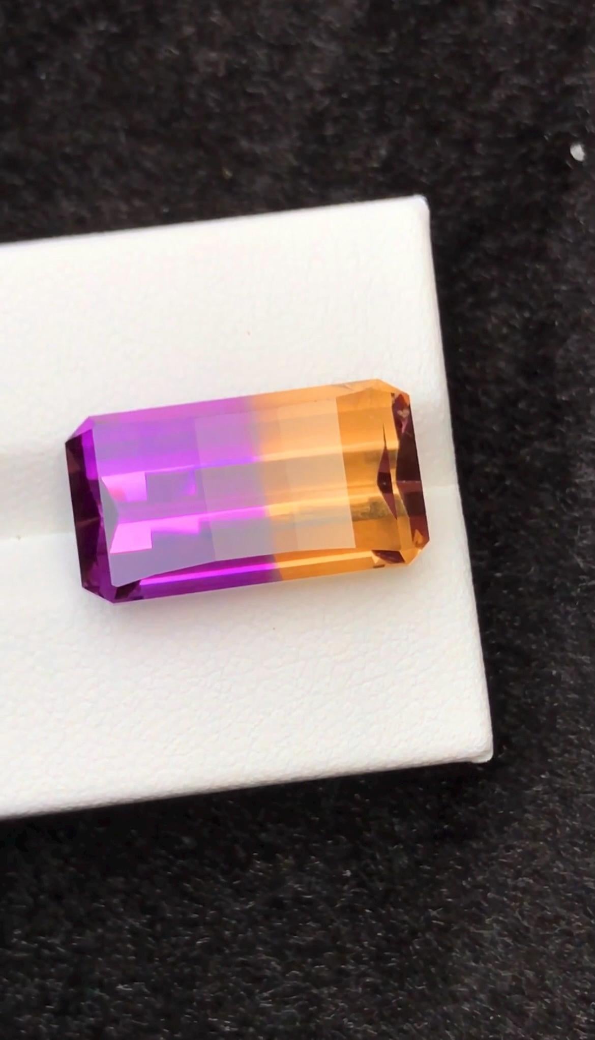 Ametrine 14.50 Carat Pixel Cut Loose Gemstone – from Brazil
