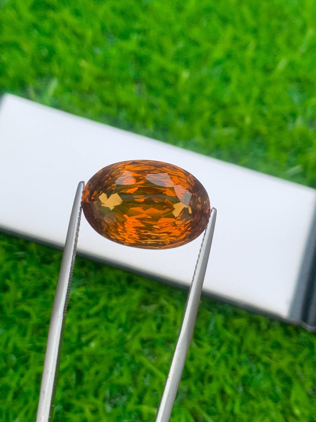 Natural Citrine Gemstone: Orange Cushion Cut, November Birthstone (14.20 Carat)