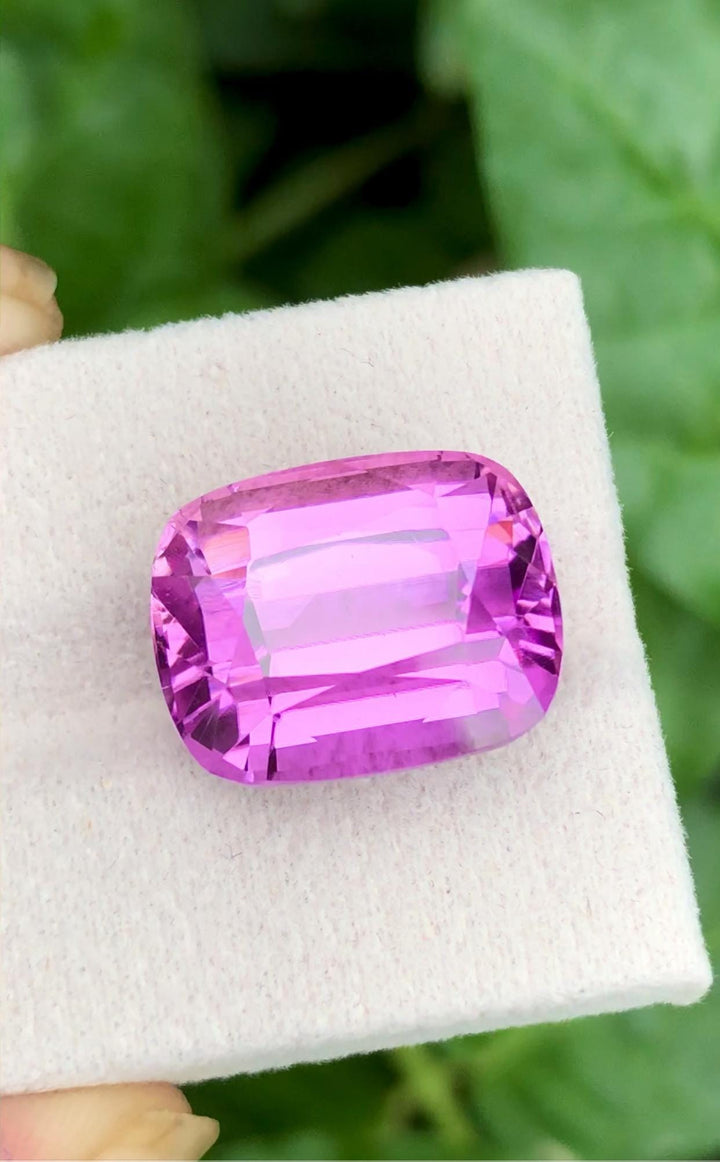 Certified Kunzite 20.50ct Cushion Cut Gem – Vivid Pink Color, Fine Afghan Gemstone