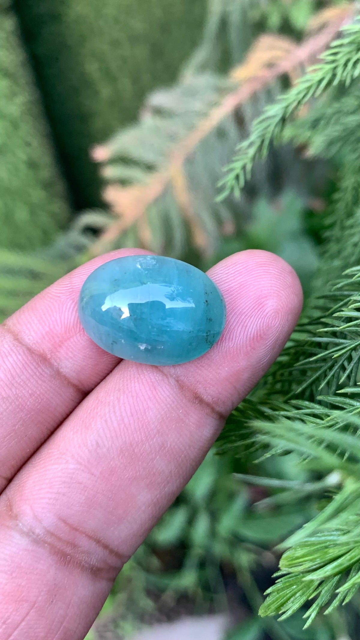 Grandidierite Gemstone Cabochon: Bluish Green, Rare Madagascar Stone, 17.85 Carats
