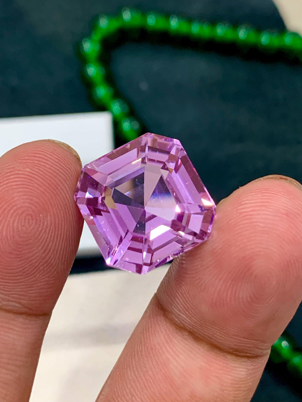 Pink Kunzite 23.90ct Asscher Cut Gemstone from Afghanistan – Light Pink Sparkling Gem