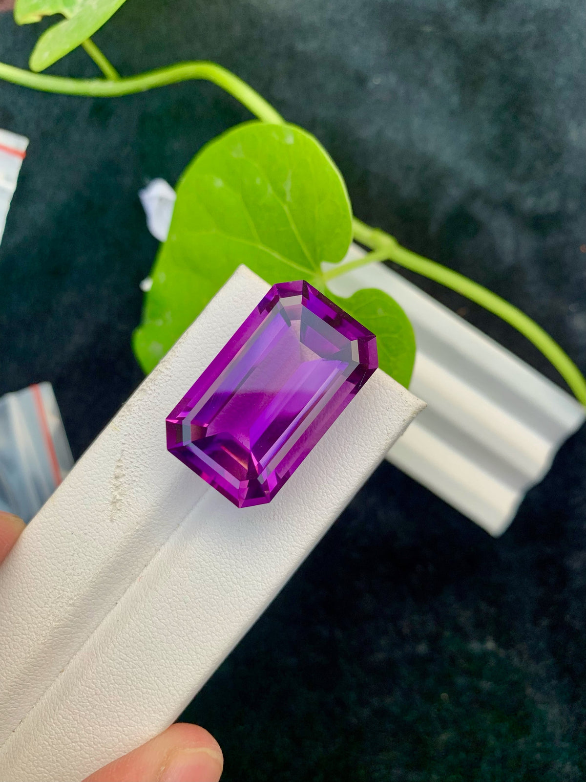 Emerald Cut Amethyst Gemstone: Natural Pinkish Purple Stone, 39.95 CT